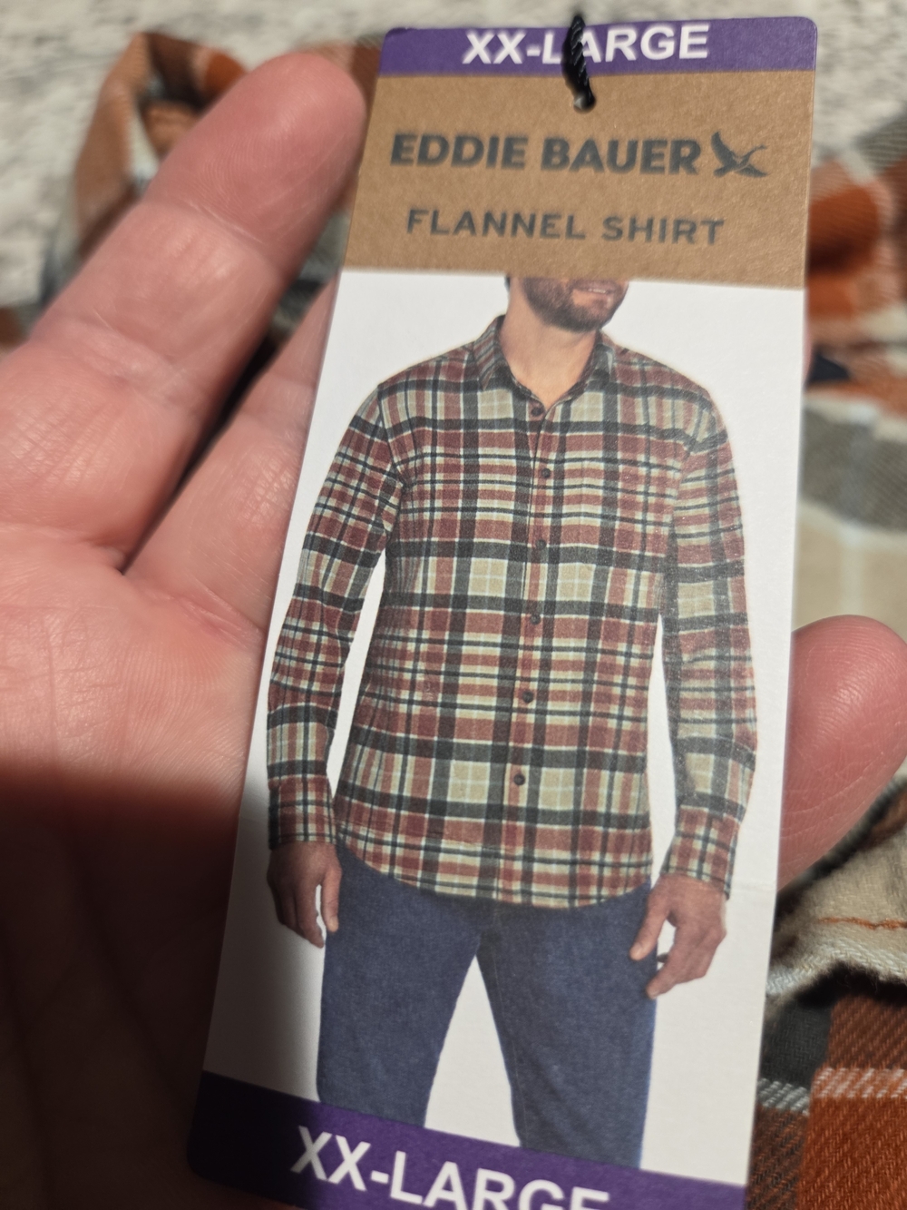 New Eddie Bauer Plaid Flannel Shirt - Brown, Green, Red